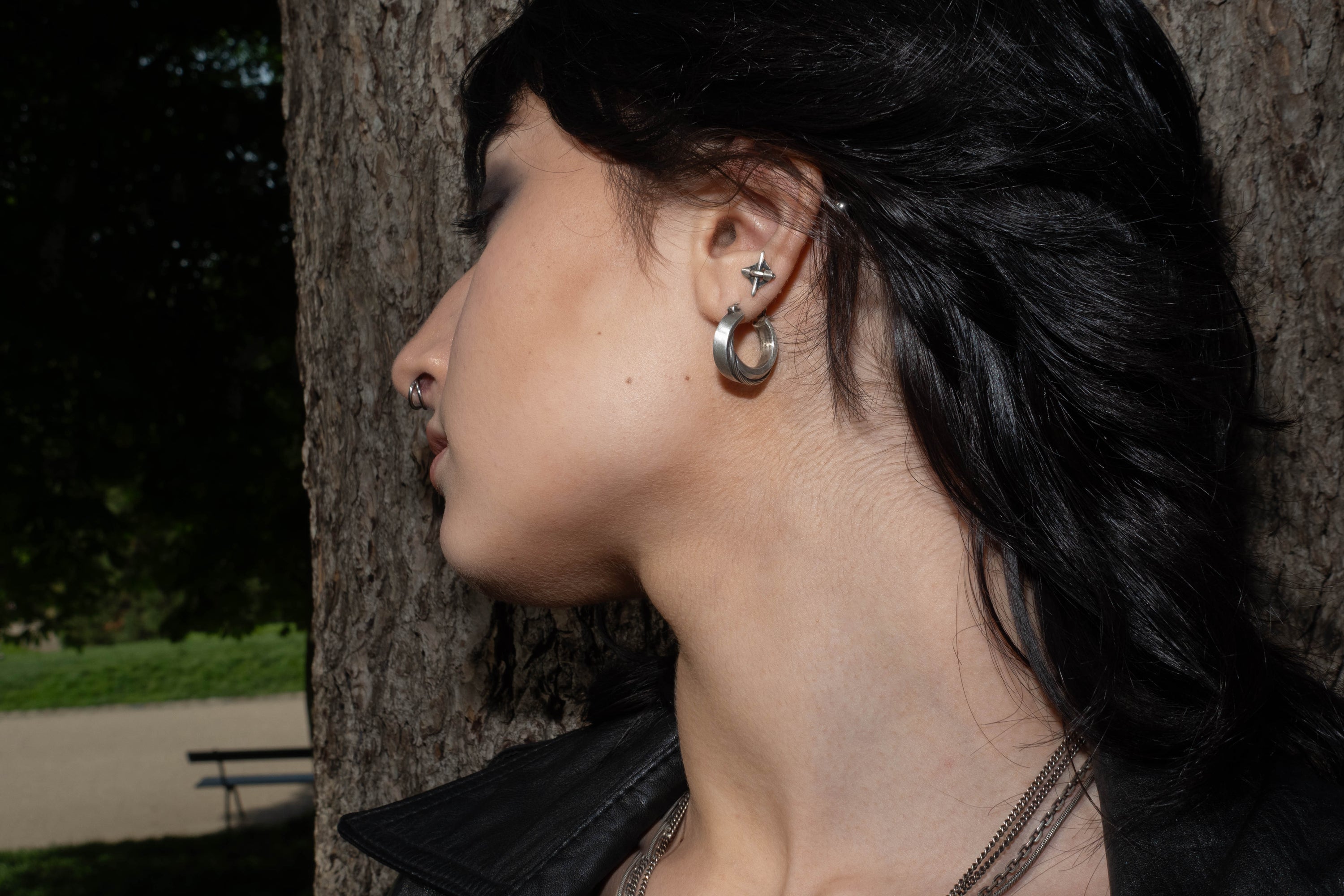 SPIRAL INSET EARRING